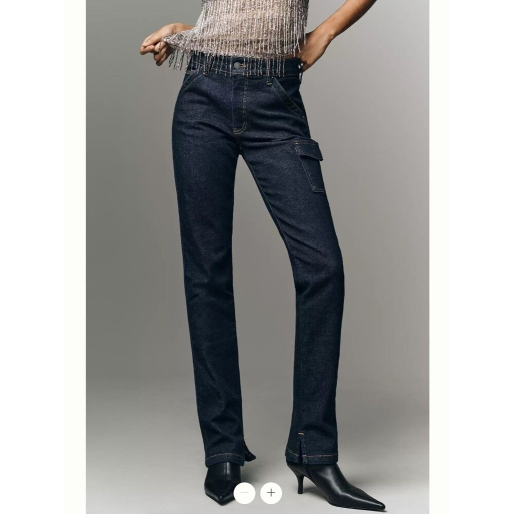 Anthropologie Pilcro Dylan Mid-Rise Puddle Straight-Leg Jeans - Picture 1 of 5